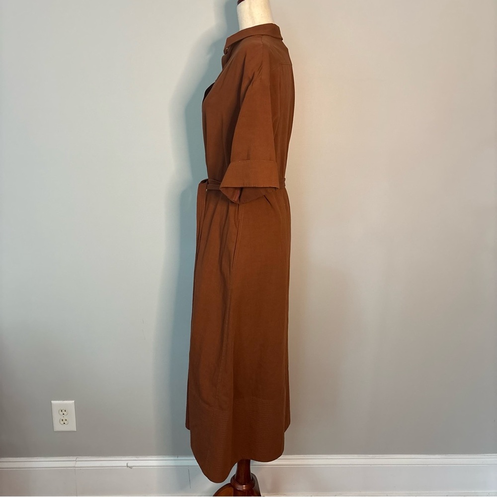 Size S - CO terracotta colored mid length, belted dress - Picture 2 of 5